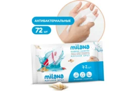 Antibakteriaalsed niisked salvrätikud Milana Sea Breeze (72 tk)