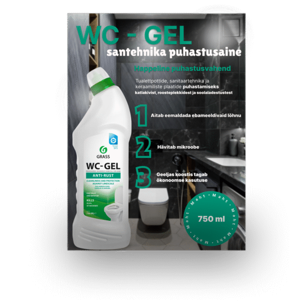 WC GEL – sanitaartehnika puhastusvahend – 1 liiter - Image 2