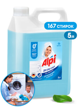 Kontsentreeritud geel valgele pesule „Alpi White gel“ (kanister 5 kg)